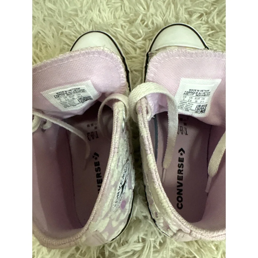 Converse Chuck Taylor All Star High Top Sneakers Lilac‎ Floral Women 5.5 Youth 3